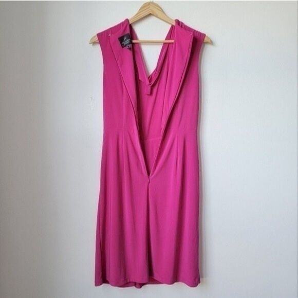 ADRIANNA PAPEL Side Ruched Detail Barbie Pink Color Shift Dress Size 2 - Picture 9 of 11